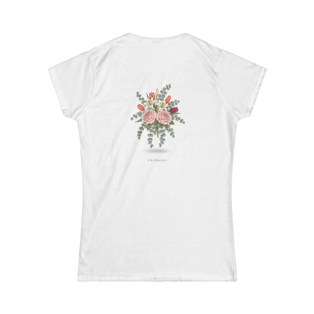 Women's Floral Bouquet Tee — 'Self Bloom' Casual Graphic Shirt