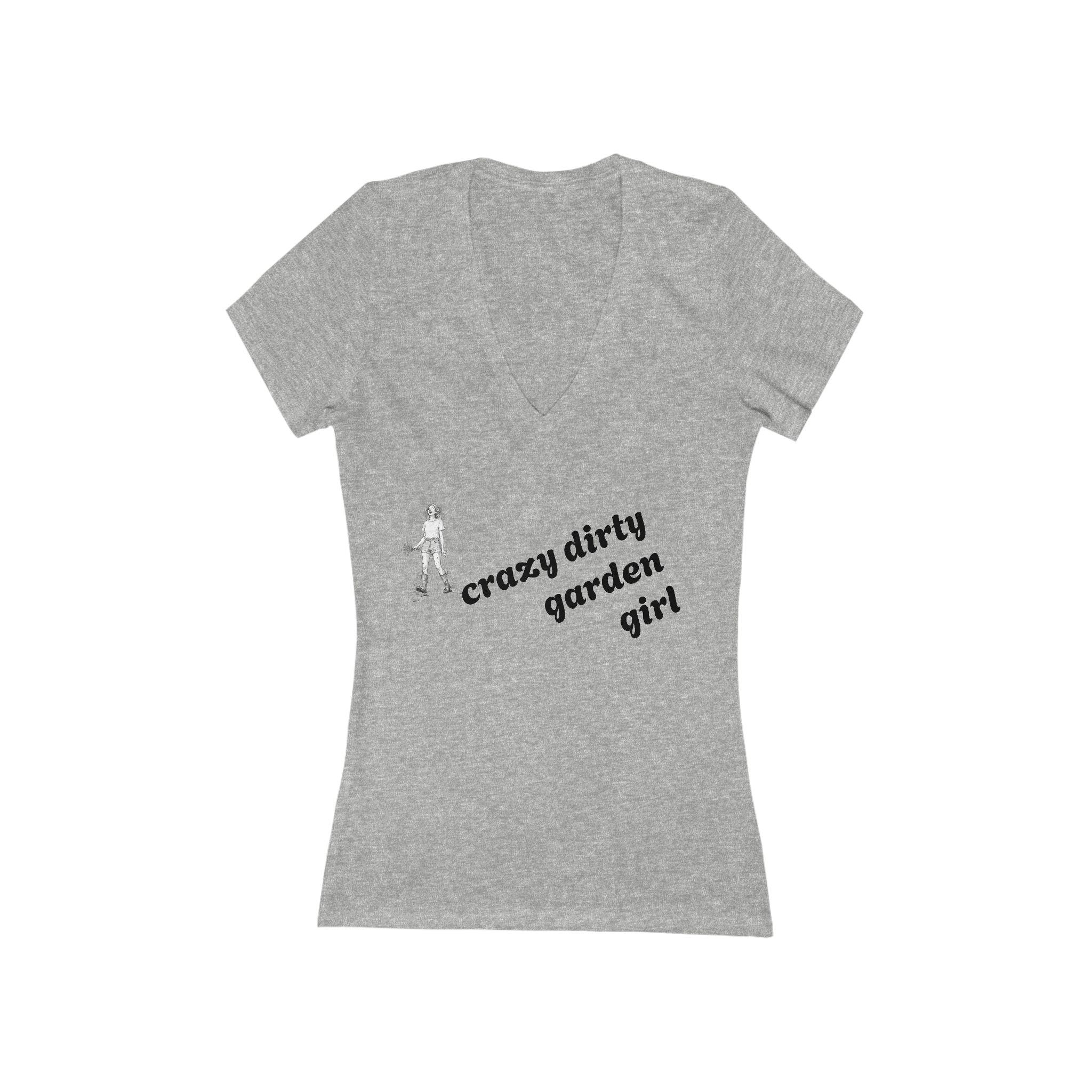 Garden Gal V‑Neck Tee — Floral 'Garden Gal' Women's Deep V-Neck Shirt