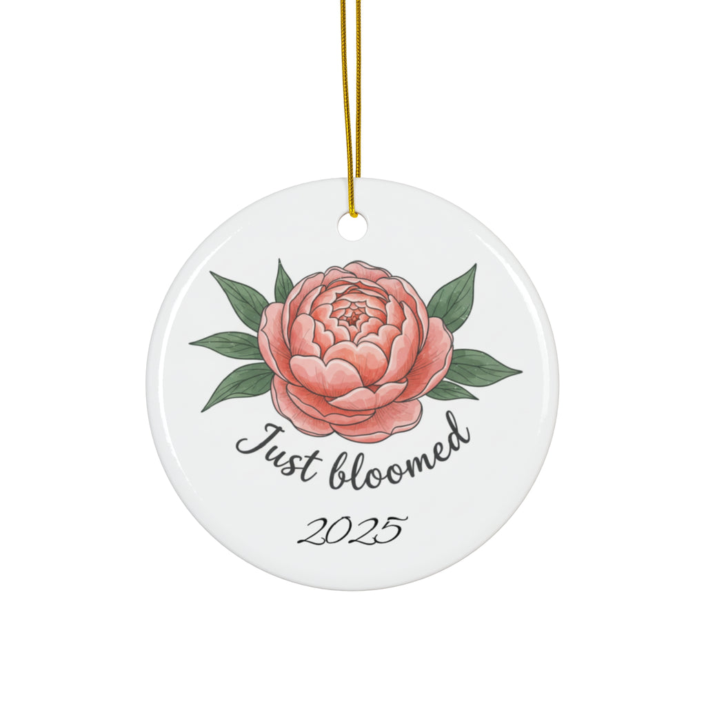 Just Bloomed 2025 Ceramic Ornament — Floral Graduation Keepsake