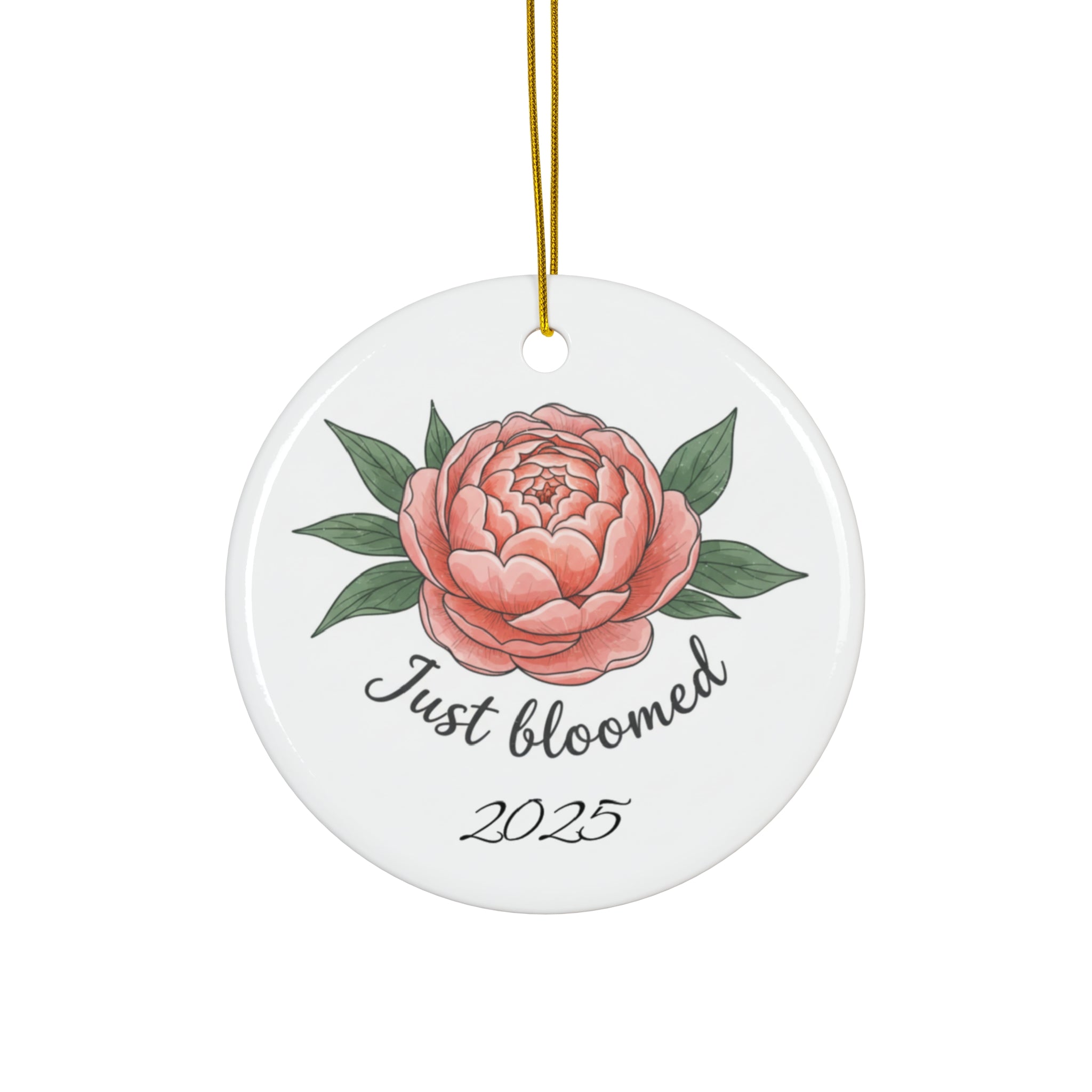 Just Bloomed 2025 Ceramic Ornament — Floral Graduation Keepsake
