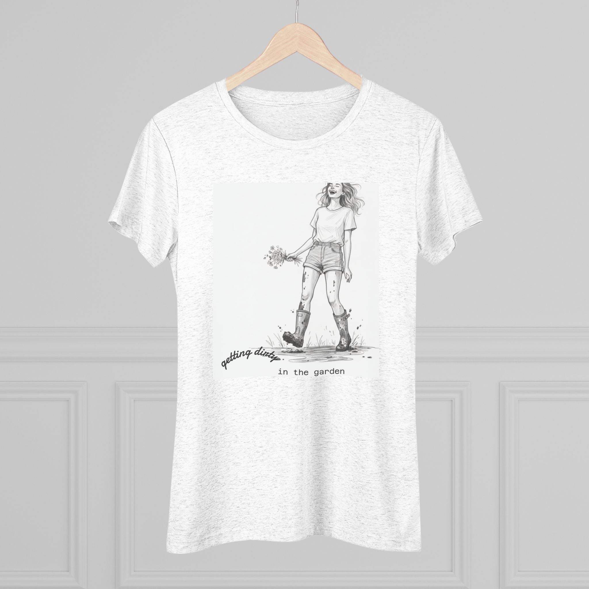 Women's Tee — "Gardening Days" Illustrated Garden Girl Graphic T‑Shirt