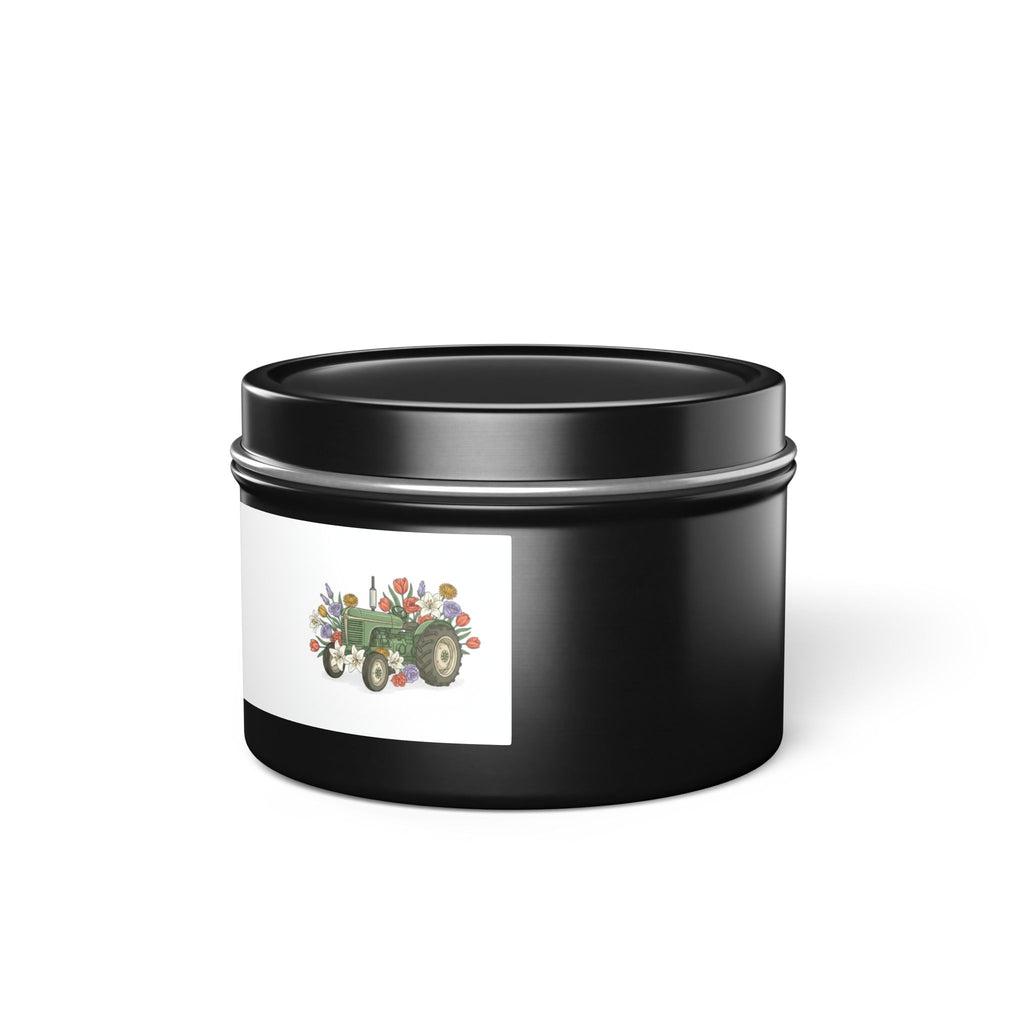 Floral Tractor Tin Candle — Garden Bouquet Scented Candle in Travel Tin