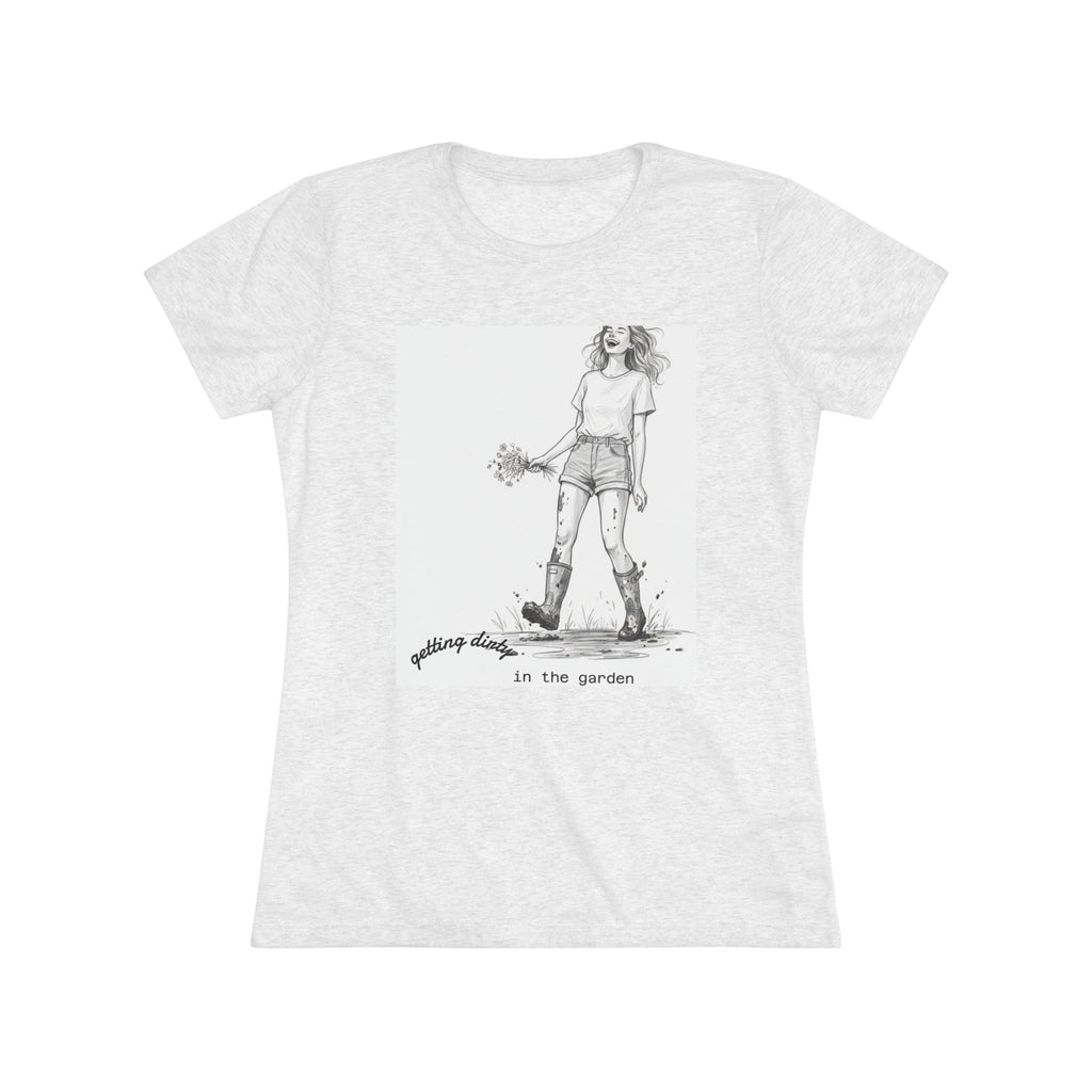 Women's Tee — "Gardening Days" Illustrated Garden Girl Graphic T‑Shirt