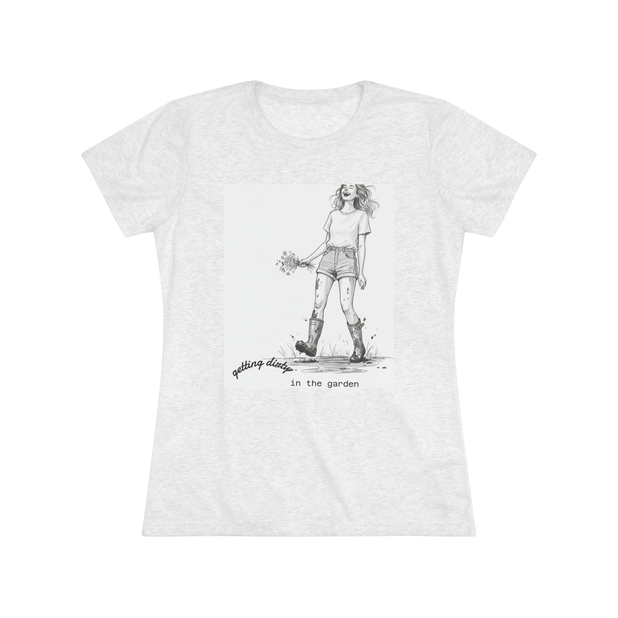 Women's Tee — "Gardening Days" Illustrated Garden Girl Graphic T‑Shirt