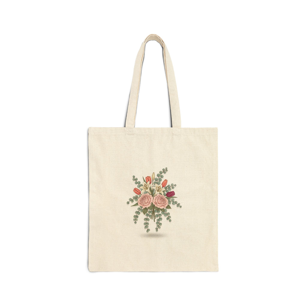 Floral Bouquet Canvas Tote — "Thank you for supporting local flower farmers"