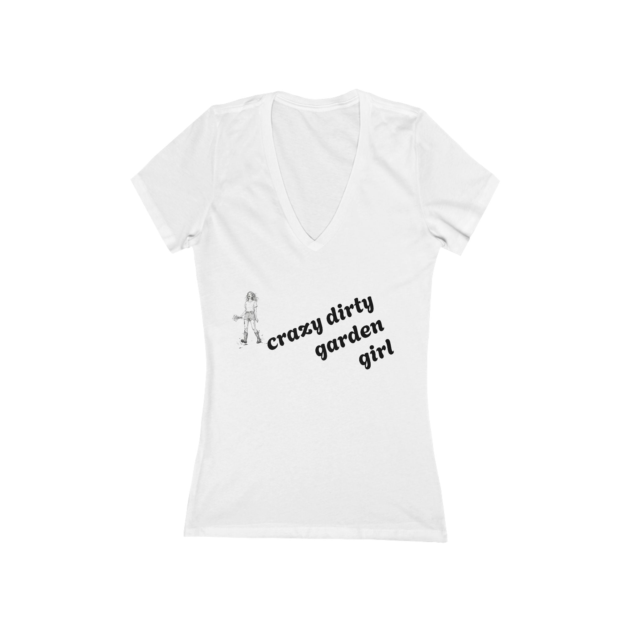 Garden Gal V‑Neck Tee — Floral 'Garden Gal' Women's Deep V-Neck Shirt