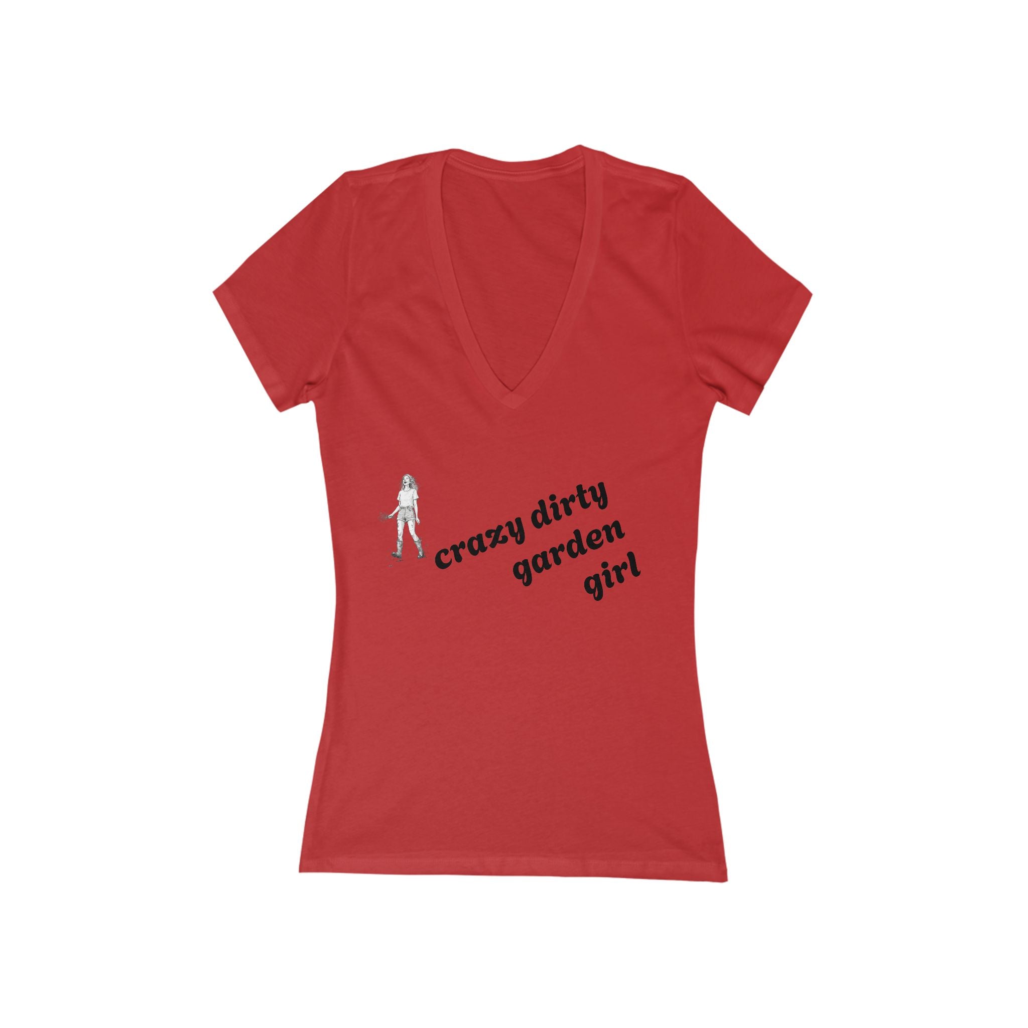 Garden Gal V‑Neck Tee — Floral 'Garden Gal' Women's Deep V-Neck Shirt