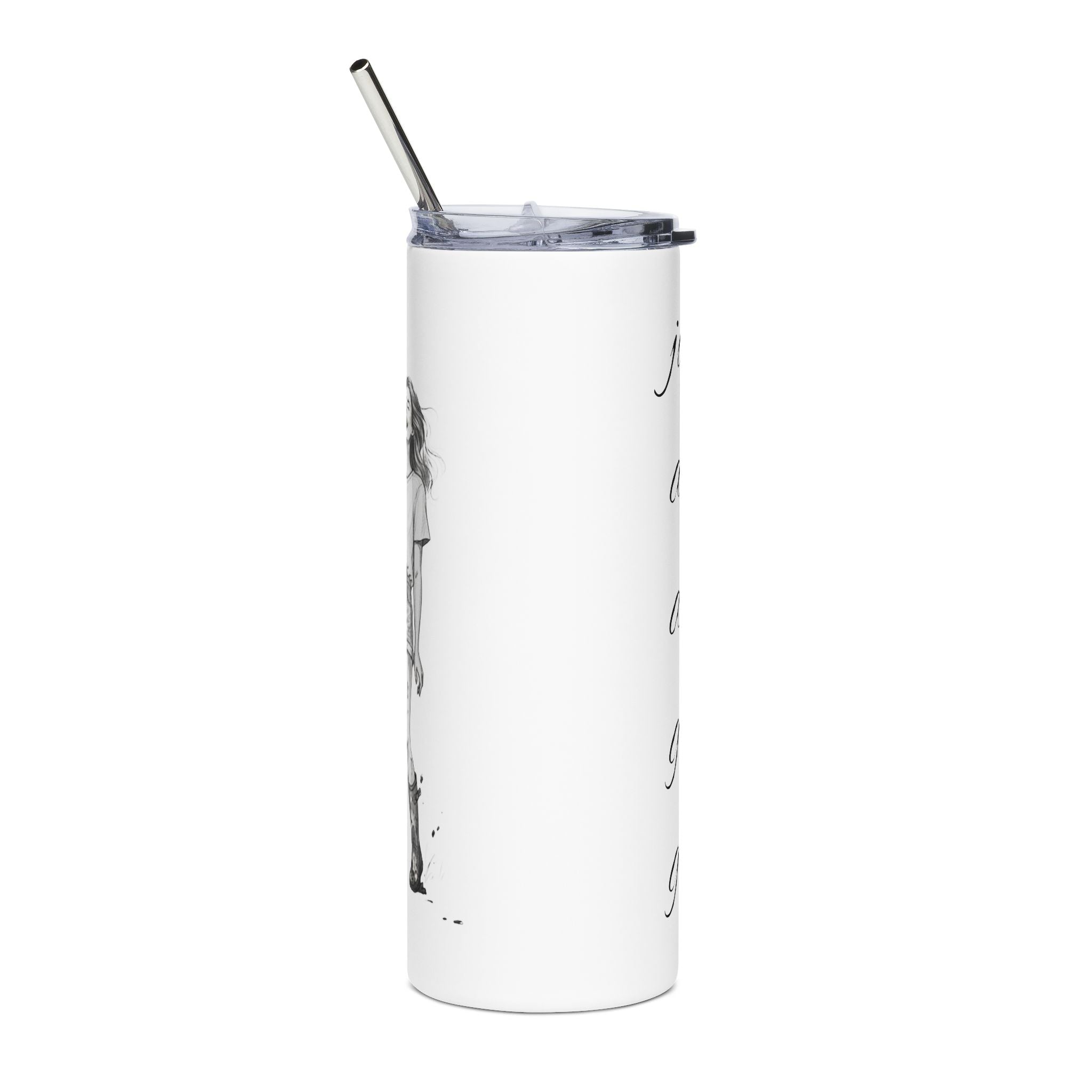 20oz Stainless Steel Tumbler – Script “Just a Dirty Garden” Travel Cup