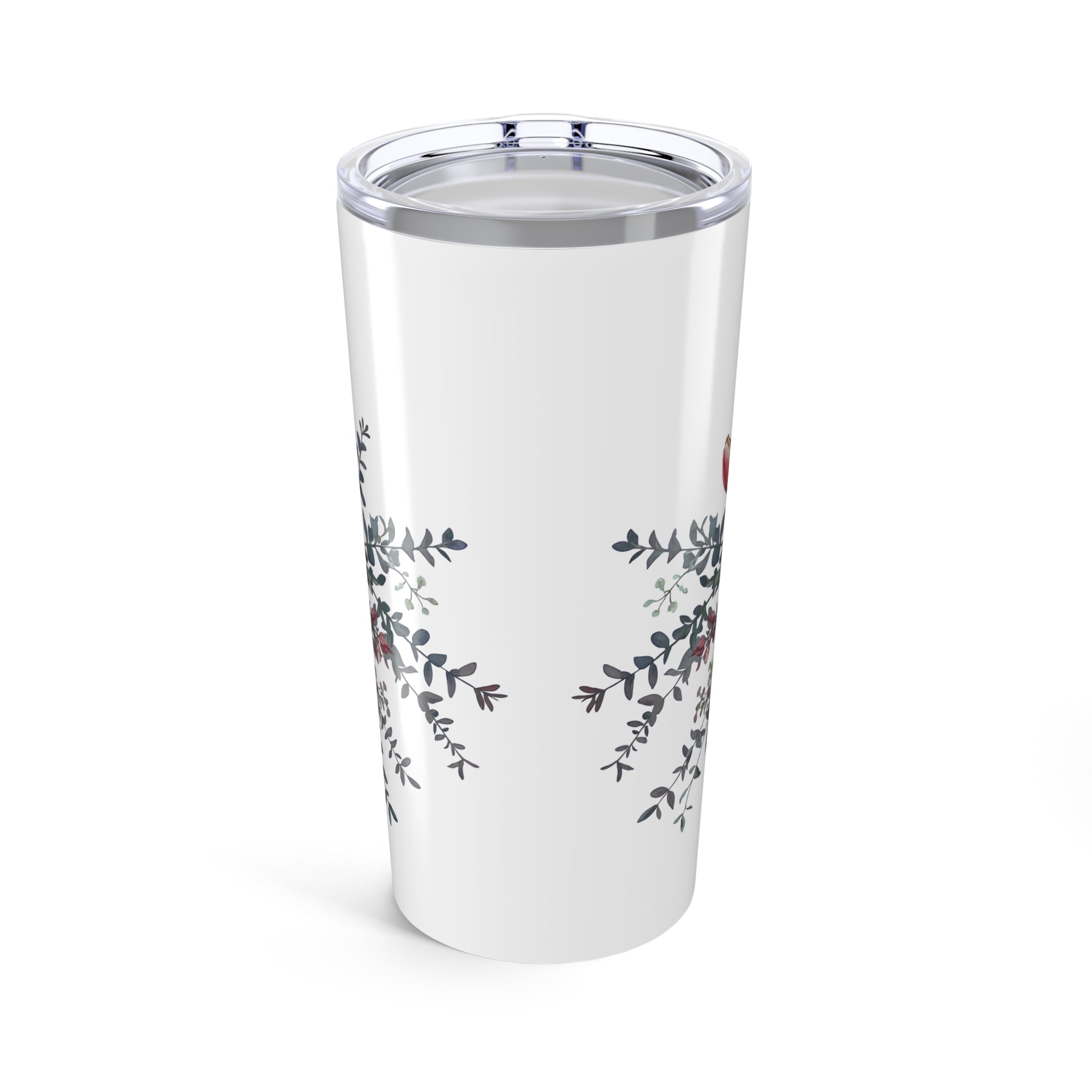 20oz Floral Tumbler — Blue Hydrangea & Rose Travel Cup