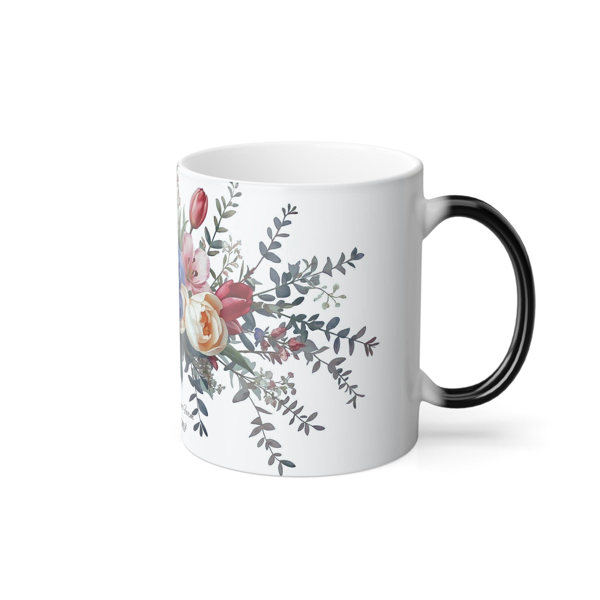 Color-Changing Floral Mug — 4KFlowers Poppy Design, 11 oz