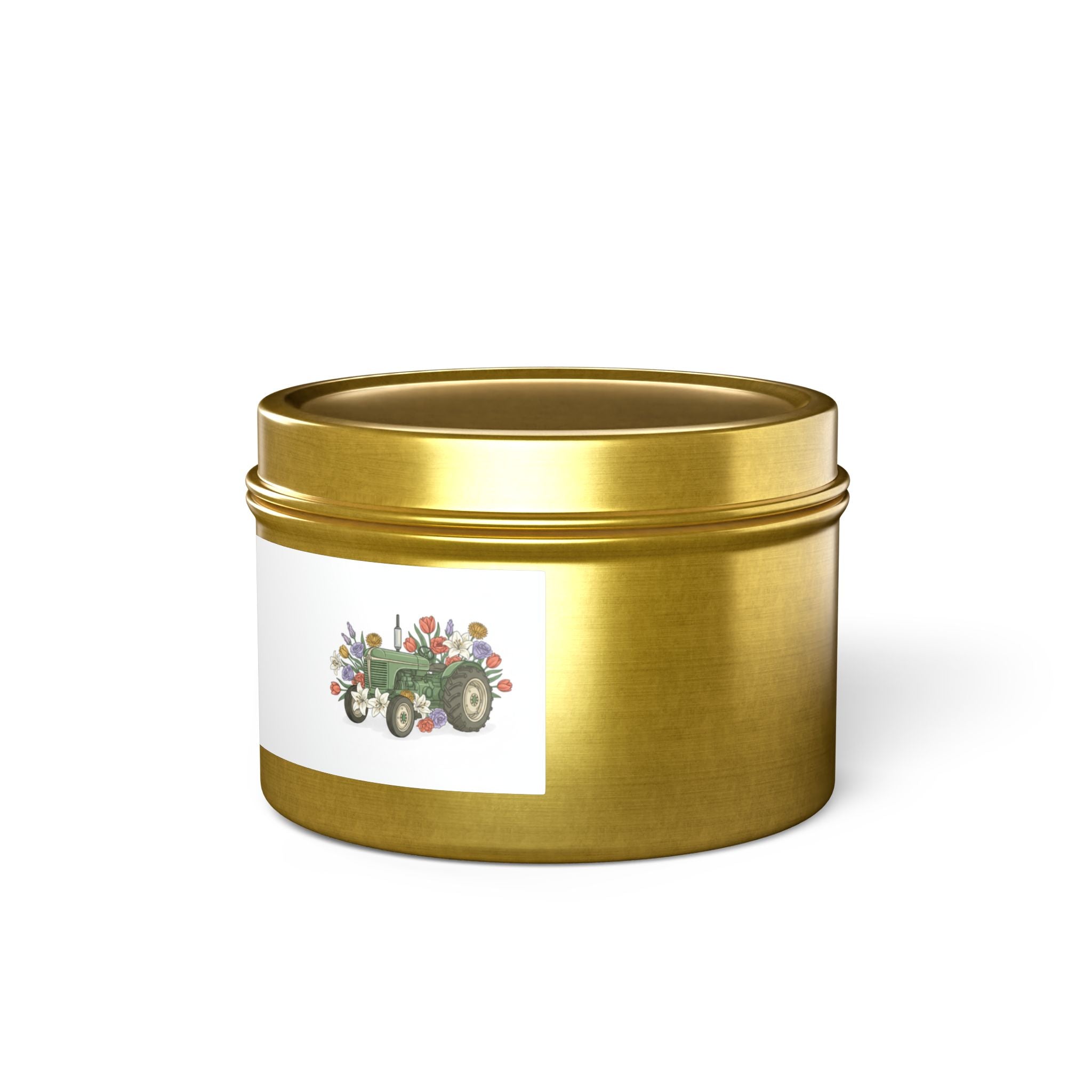 Floral Tractor Tin Candle — Garden Bouquet Scented Candle in Travel Tin